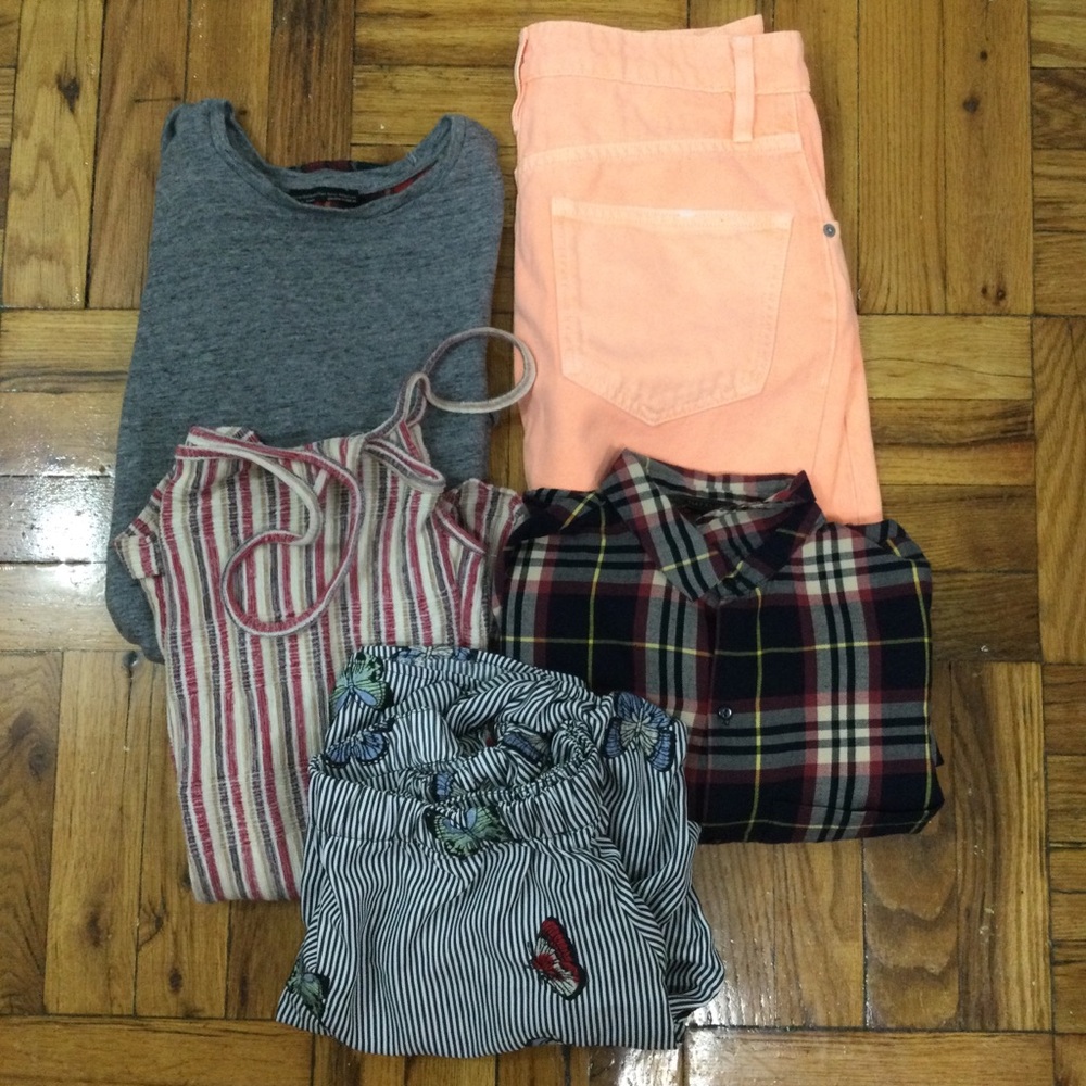 Zara Women’s Clothing Bundle 5 Piece Skirt Tops Romper XS Small